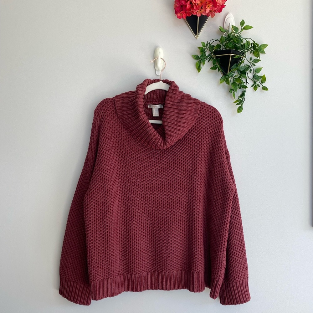 Forever 21 Lobster Bisque Textured Cowl neck Sweater Small